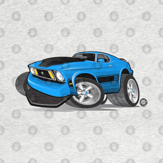 1973 Ford Mustang Mach 1 Blue by Goin Ape Studios